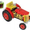 Traktor Zetor červený na klíček kov 14cm 1:25 v krabičce Kovap