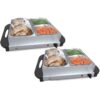 Jago Sada 2 bufetových ohřívačů jídel, 150 W, 2×2,5L a 4x1L