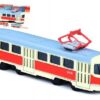 Tramvaj Tatra T3 česká kovová 16cm retro na zpětný chod v krabičce 20x8x6cm CZ design