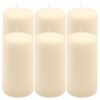 Krémová parafínová svíčka 15 cm, 65 h hoření, sada 6 ks