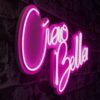 Růžové LED neonové světlo na zeď Ciao Bella 32×45 cm