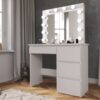 Toaletní stolek s LED osvětlením, bílá