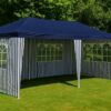 Zahradní stan 3×6 m – modrobílý, skládací, s klik systémem