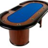 XXL pokerový stůl Royal Flush, 213 x 106 x 75 cm, modrý