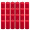 Červená parafínová svíčka 10 cm, 20 h hoření, sada 24 ks