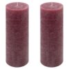 Bordó parafínová svíčka rustikální 20 cm, 90 h, sada 2 ks