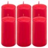 Červená parafínová svíčka 11,5 cm, 30 h hoření, sada 6 ks