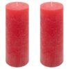Červená parafínová svíčka rustikální 20 cm, 90 h, sada 2 ks