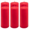 Červená parafínová svíčka 20 cm, 80 h hoření, sada 6 ks