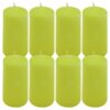 Světle zelená parafínová svíčka 10 cm, 20h hoření, sada 8 ks