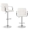 MIADOMODO Barová židle 2 ks, s područkami, bílá
