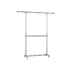 Dvojitý šatní stojan na kolečkách, výška 113–198 cm