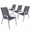 Stohovatelné zahradní židle, sada 4 ks