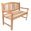 Zahradní lavice DIVERO, teakové dřevo, neošetřená, 120 cm