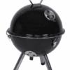 Mini gril na dřevěné uhlí s kotlíkem, černý kulatý, přenosný
