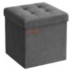 Taburet 30×30 cm, úložný box, šedý