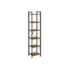 Knihovna industriální 6 polic, kov/dřevo, rustikální hnědá