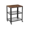 Industriální pojízdný vozík, hnědý/černý, 60 × 40 × 78 cm