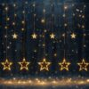 Vánoční světelný řetěz hvězdy 150 LED, teplá bílá, 8 funkcí