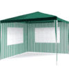 Zahradní párty stan – zelený 3 x 3 m + 2 boční stěny
