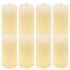 Krémová parafínová svíčka rustikální 10 cm, 25 h, sada 8 ks