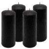 Černá parafínová svíčka, 20 cm, 80 h, 4 ks