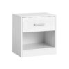 Moderní bílý noční stolek s šuplíkem a policí, 39x28x41 cm
