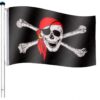 FLAGMASTER® Vlajkový stožár vč. pirátské vlajky, 650 cm