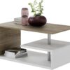 Konferenční stolek, 90 x 50 x 41 cm, bílo/hnědá