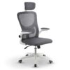Ergonomická kancelářská židle, šedá/bílá, síťovina