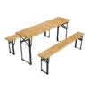 Zahradní pivní set, skládací, dřevo/kov, 170 cm